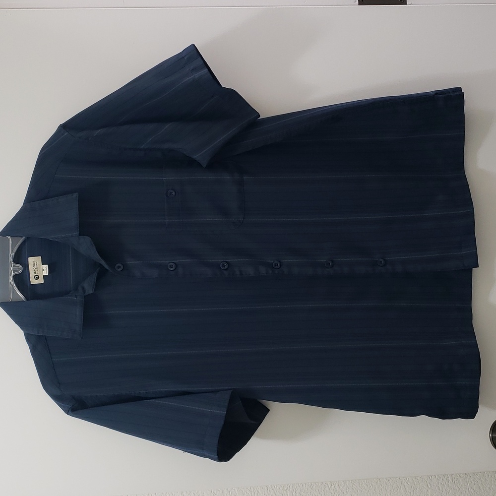 Mens Haggard Casual Short Sleeve Button Down One Pocket Shirt